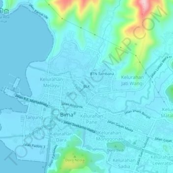 Mapa topográfico BLK, altitud, relieve