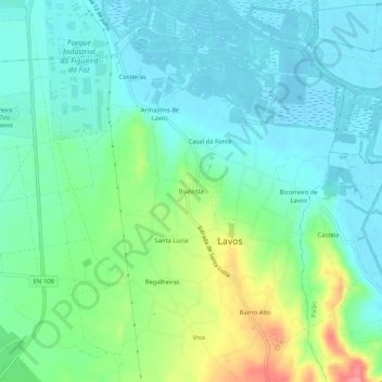 Mapa topográfico Boavista, altitud, relieve