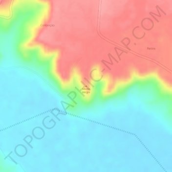Mapa topográfico Monte Alegre, altitud, relieve