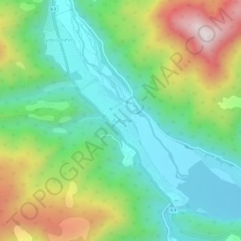 Mapa topográfico Ananuri, altitud, relieve