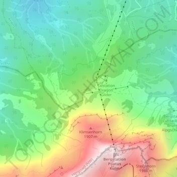 Mapa topográfico Fräkmüntegg, altitud, relieve