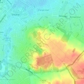 Mapa topográfico Kollenberg, altitud, relieve
