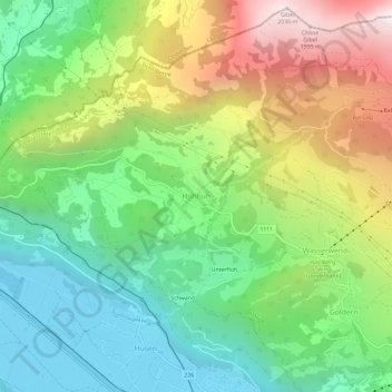 Mapa topográfico Hohfluh, altitud, relieve