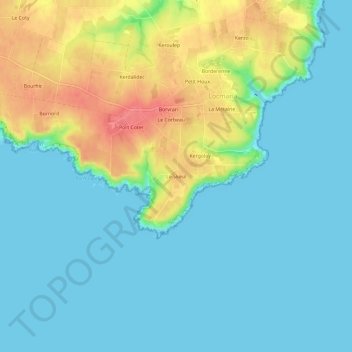 Mapa topográfico Le Skeul, altitud, relieve
