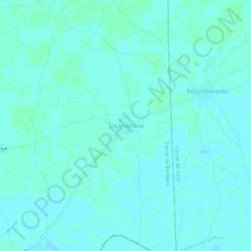 Mapa topográfico Toye-Woise, altitud, relieve