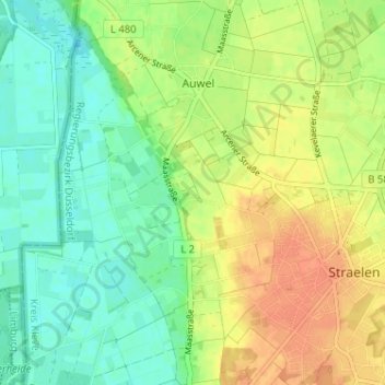 Mapa topográfico Bormig, altitud, relieve