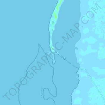 Mapa topográfico Isla Arena, altitud, relieve