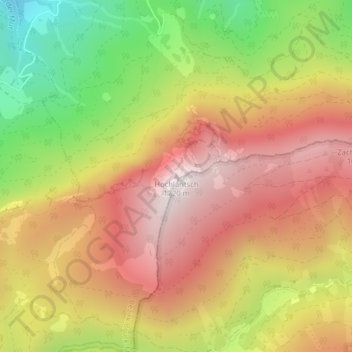Mapa topográfico Hochlantsch, altitud, relieve