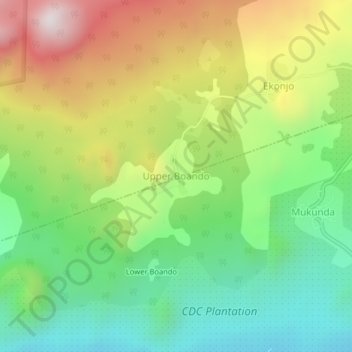 Mapa topográfico Boando, altitud, relieve