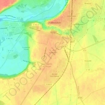 Mapa topográfico La Floride, altitud, relieve