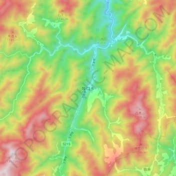Mapa topográfico Ankou, altitud, relieve