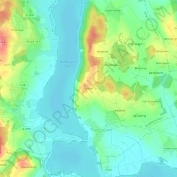 Mapa topográfico Bicheln, altitud, relieve