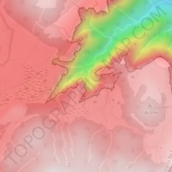Mapa topográfico Cânion das Laranjeiras, altitud, relieve
