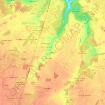 Mapa topográfico L'Officière, altitud, relieve