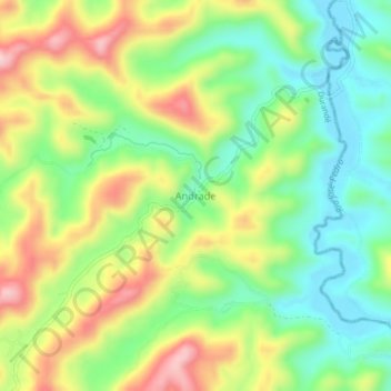 Mapa topográfico Andrade, altitud, relieve