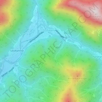 Mapa topográfico Vogelbühel, altitud, relieve