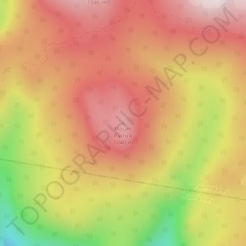 Mapa topográfico Mount Patrick, altitud, relieve