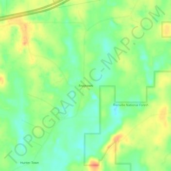 Mapa topográfico Frogtown, altitud, relieve