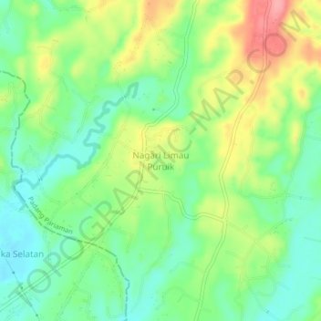 Mapa topográfico Nagari Limau Puruik, altitud, relieve