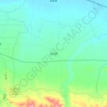 Mapa topográfico 大口镇, altitud, relieve