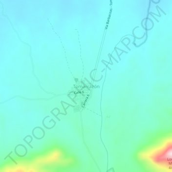 Mapa topográfico Tomarrazón, altitud, relieve