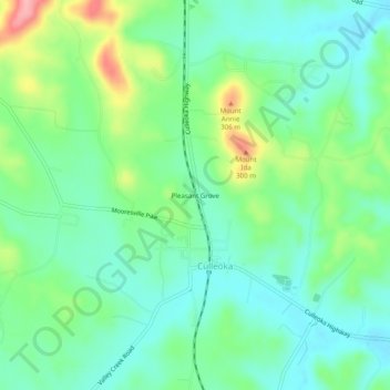 Mapa topográfico Pleasant Grove, altitud, relieve