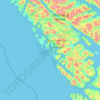 Mapa topográfico Klag Island, altitud, relieve