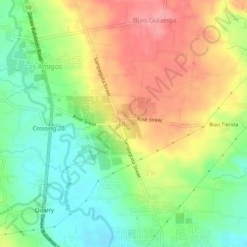 Mapa topográfico Ula, altitud, relieve