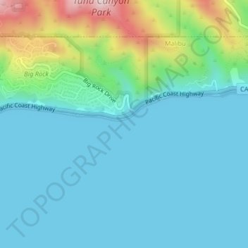 Mapa topográfico Big Rock, altitud, relieve
