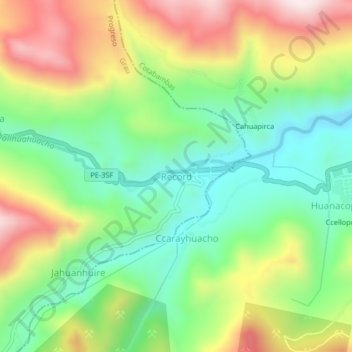 Mapa topográfico Record, altitud, relieve