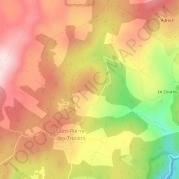 Mapa topográfico Cabrio, altitud, relieve