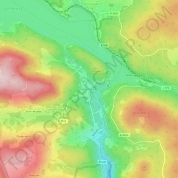 Mapa topográfico Eisenbreche, altitud, relieve
