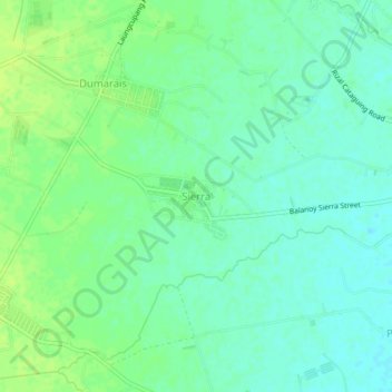 Mapa topográfico Sierra, altitud, relieve