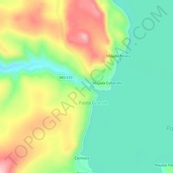 Mapa topográfico Chacapungo, altitud, relieve