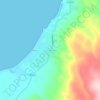 Mapa topográfico Los Pellines, altitud, relieve