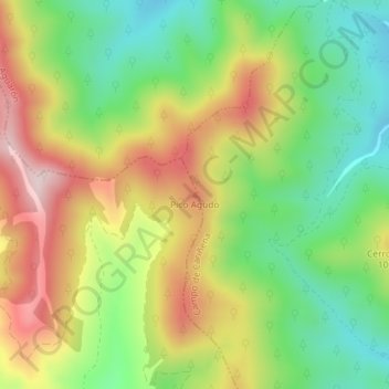 Mapa topográfico Pico Agudo, altitud, relieve