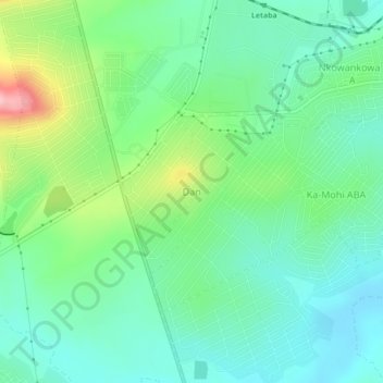 Mapa topográfico Dan, altitud, relieve