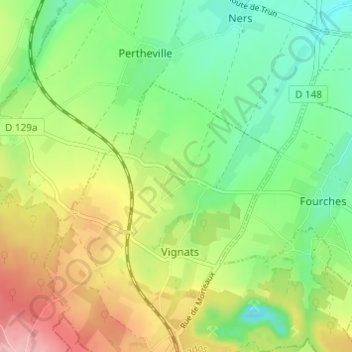 Mapa topográfico La Rue d'Ave, altitud, relieve