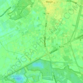 Mapa topográfico Roggelsedijk, altitud, relieve