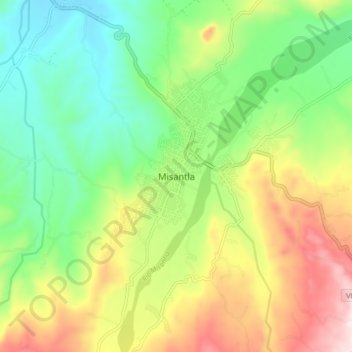 Mapa topográfico Misantla, altitud, relieve