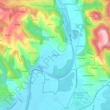 Mapa topográfico La Plaine, altitud, relieve
