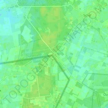 Mapa topográfico Langeschouw, altitud, relieve
