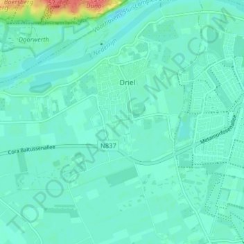 Mapa topográfico Keulse Kamp, altitud, relieve