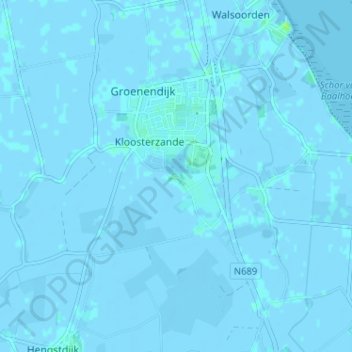 Mapa topográfico Hoek en Bosch, altitud, relieve