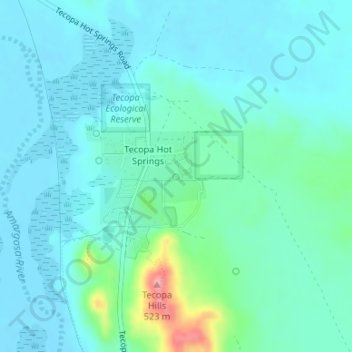 Mapa topográfico Tecopa Hot Springs, altitud, relieve