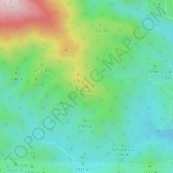 Mapa topográfico El Palancar, altitud, relieve
