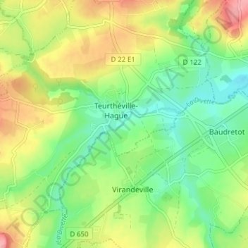 Mapa topográfico La Filature, altitud, relieve