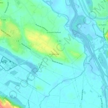 Mapa topográfico Le Chamolay, altitud, relieve