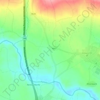 Mapa topográfico Molly Barry Cross Roads, altitud, relieve