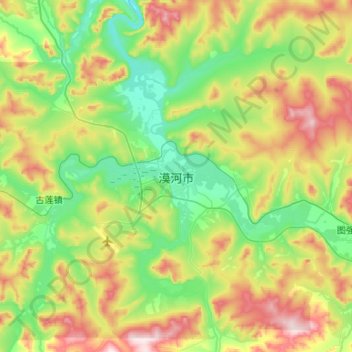 Mapa topográfico Mohe, altitud, relieve